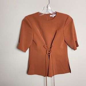 TIBI Drape Twill Lace Up Corset Top Sz 0